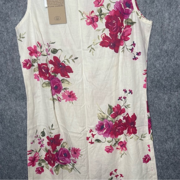 NWT Laura Ashley Floral Linen Dress- Sz‎ 8/12UK - Picture 3 of 6